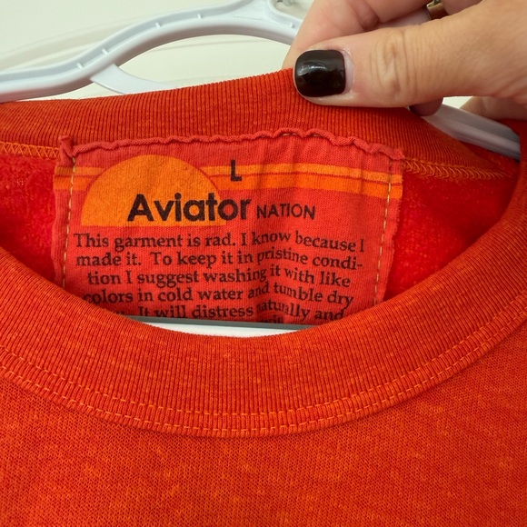 Aviator Nation Red Crewneck Sweatshirt size L - Picture 2 of 4